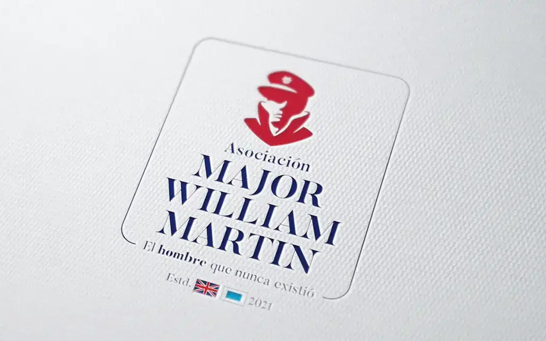 Logotipo de la Asociación William Martin estampado sobre una tela